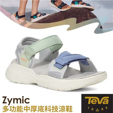 【美國 TEVA】女 Zymic 多功能運動中厚底科技涼鞋(含鞋袋)/1124039 LTML 復古光白色✿30E010